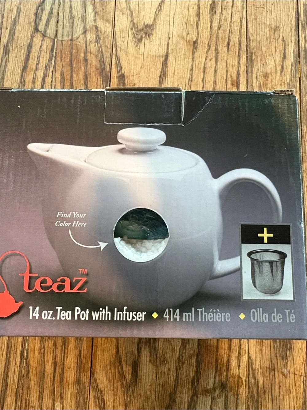 14 oz. Blue Ceramic Tea Pot with Infuser